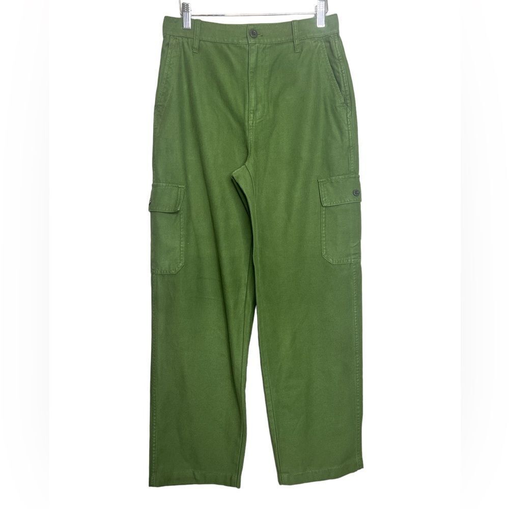 Madewell green baggy straight cargo‎ style denim jeans size 26 Grunge, baddie